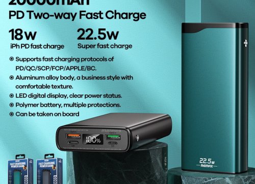 Sạc dự phòng Remax RPP-129 20.000mA - tích hợp sạc nhanh 